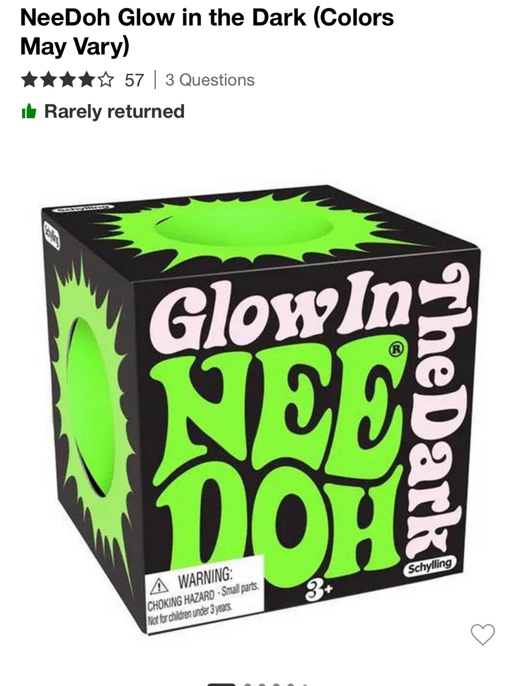 NeeDoh Glow in the Dark NeeDoh Stress Ball - Neon Green